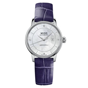 MIDO Baroncelli 美度永恆系列特別版經典漾彩女士母貝鑽面機械錶 M0372071610600