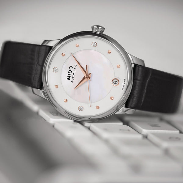 MIDO 美度 BARONCELLI 永恆系列套錶組 珍珠貝錶盤 34mm M0392071610600