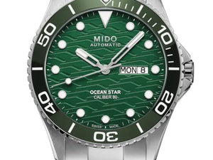 Mido Ocean Star 200C 美度海洋之星200米陶瓷圈腕錶 M0424301109100 綠面 - 新萬國鐘錶