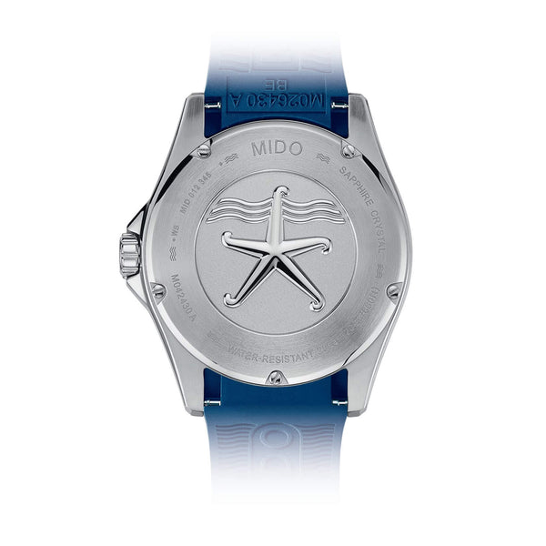 Mido Ocean Star 200C 美度海洋之星陶瓷圈200米藍色膠帶款潛水腕錶 M0424301704100