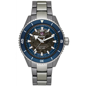RADO 雷達錶 Captain Cook 庫克船長300米高科技陶瓷鏤空腕錶 43mm R32128202