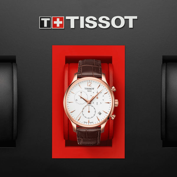 TISSOT 天梭 Tradition 系列計時PVD玫瑰金石英錶 T0636173603700 - 新萬國鐘錶