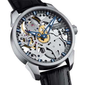TISSOT 天梭 T-Complication 鏤空手上鏈機械腕錶 43mm T0704051641100 - 新萬國鐘錶