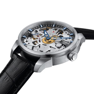 TISSOT 天梭 T-Complication 鏤空手上鏈機械腕錶 43mm T0704051641100