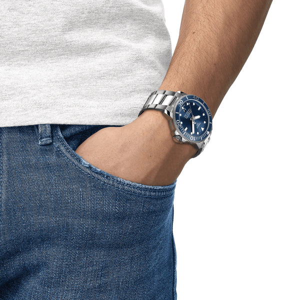 TISSOT SEASTAR 1000 天梭海星系列300米潛水機械錶 T1204071104103 藍色
