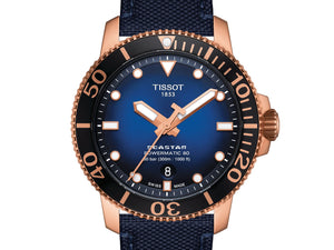 TISSOT SEASTAR 1000 天梭海星系列300米潛水錶 漸層藍面PVD玫瑰金 T1204073704100 - 新萬國鐘錶
