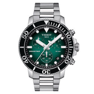 TISSOT 天梭 SEASTAR 1000 海星系列300米石英計時潛水錶 45mm T1204171109101