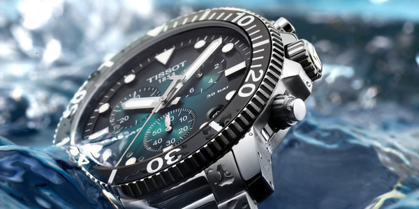 TISSOT SEASTAR 1000 天梭海星系列計時300米潛水錶漸層綠 T1204171109101