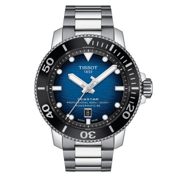 TISSOT SEASTAR 2000 天梭海星系列600米潛水機械錶漸層藍 46mm T1206071104101