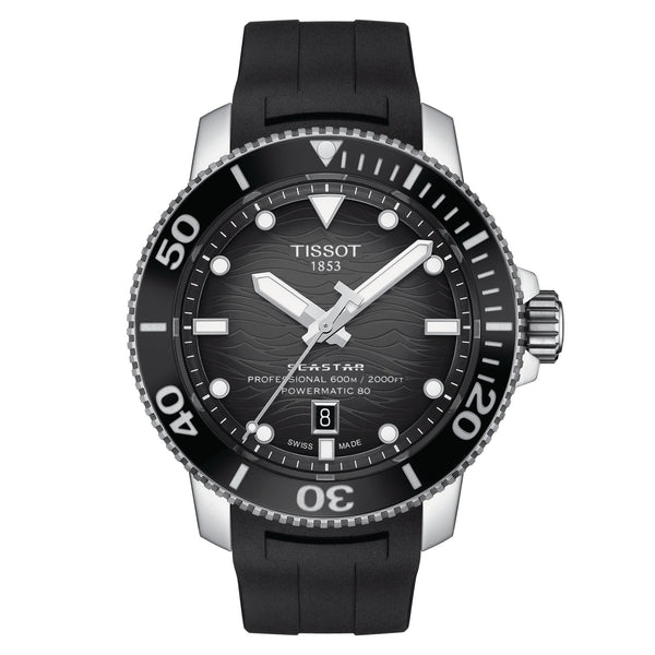 TISSOT SEASTAR 2000 天梭海星系列600米潛水機械錶漸層黑 46mm T1206071744100