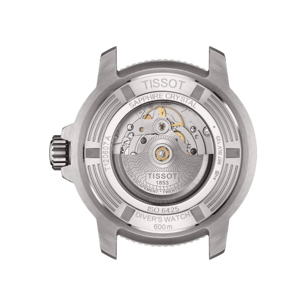 TISSOT SEASTAR 2000 天梭海星系列600米潛水機械錶黑面金色PVD刻度 46mm T1206071744101