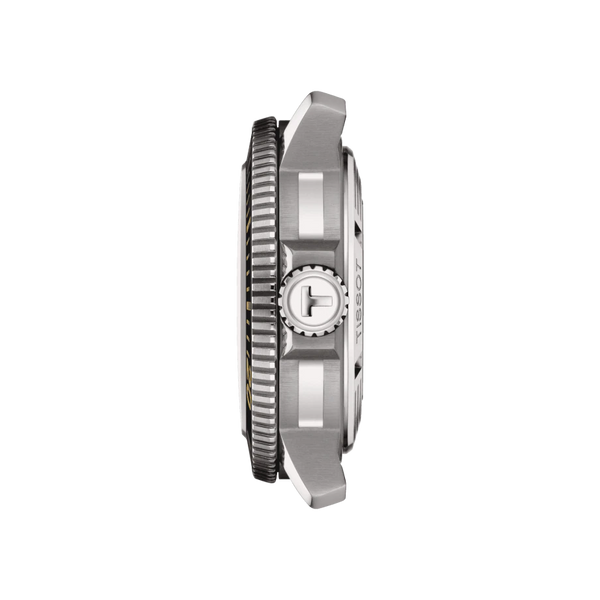 TISSOT SEASTAR 2000 天梭海星系列600米潛水機械錶黑面金色PVD刻度 46mm T1206071744101