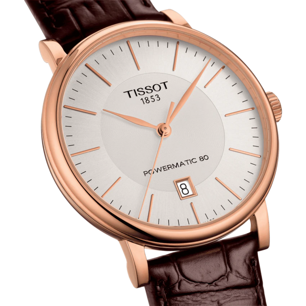 TISSOT Carson 天梭卡森系列80小時機械男士PVD玫瑰金腕錶 40mm T1224073603100
