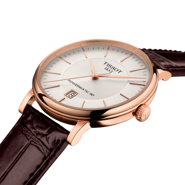 TISSOT Carson 天梭卡森系列80小時機械男士PVD玫瑰金腕錶 40mm T1224073603100