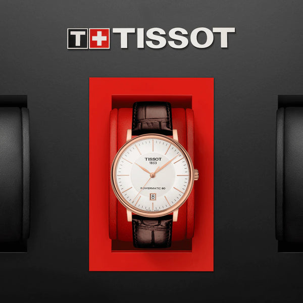 TISSOT Carson 天梭卡森系列80小時機械男士PVD玫瑰金腕錶 40mm T1224073603100