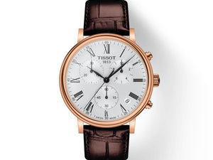 TISSOT Carson 天梭卡森系列石英計時男士PVD玫瑰金腕錶 40mm T1224173603300 - 新萬國鐘錶
