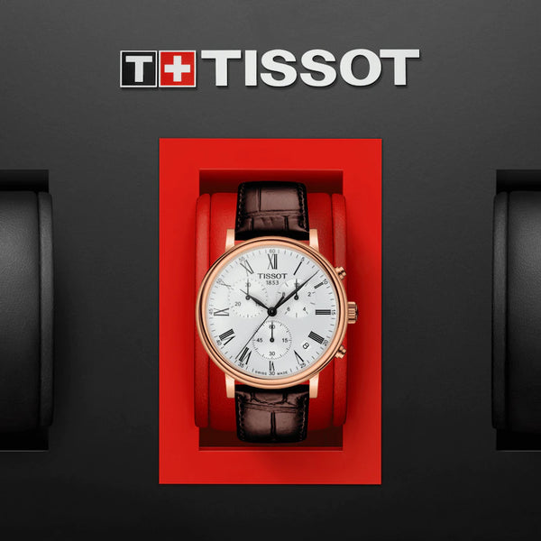 TISSOT Carson 天梭卡森系列石英計時男士PVD玫瑰金腕錶 40mm T1224173603300