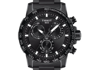 TISSOT 天梭 SUPERSPORT CHRONO 三眼計時黑色PVD石英腕錶 45.5mm T1256173305100 - 新萬國鐘錶