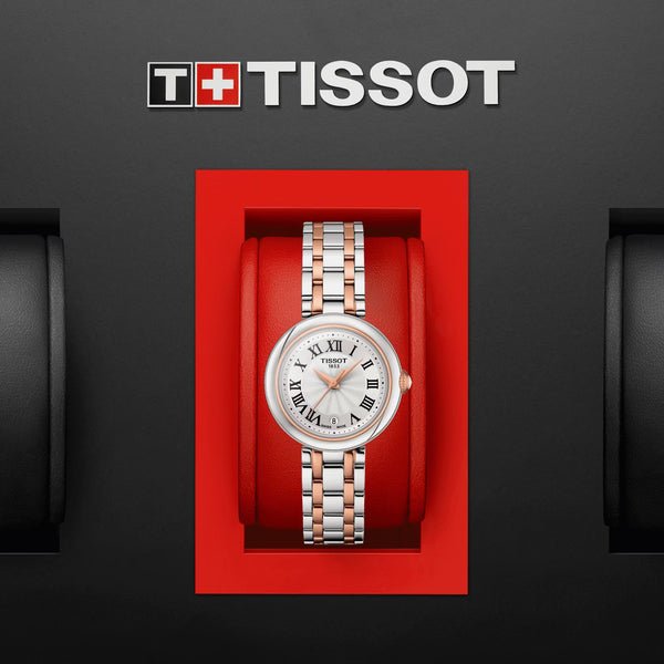 TISSOT BELLISSIMA 天梭優雅羅馬石英PVD玫瑰金女士腕錶 26mm T1260102201301