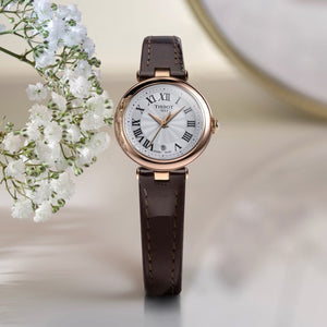 TISSOT BELLISSIMA 天梭優雅羅馬石英PVD玫瑰金女士腕錶 26mm T1260103601300