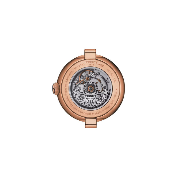 TISSOT BELLISSIMA 天梭優雅羅馬機械PVD玫瑰金女士腕錶 26mm T1262073601300