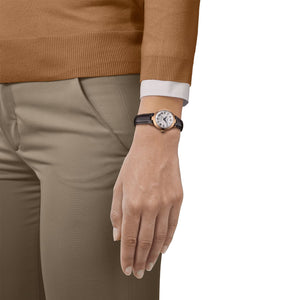 TISSOT BELLISSIMA 天梭優雅羅馬機械PVD玫瑰金女士腕錶 26mm T1262073601300