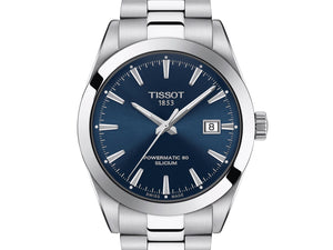 TISSOT Gentleman 天梭紳士系列 80小時矽游絲機械手錶 藍 40mm T1274071104100 - 新萬國鐘錶