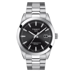 TISSOT Gentleman 天梭紳士系列 80小時矽游絲機械手錶 黑 40mm T1274071105100 - 新萬國鐘錶