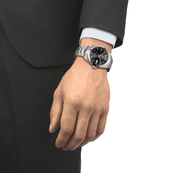 TISSOT Gentleman 天梭紳士系列 80小時矽游絲機械手錶 灰 40mm T1274071106101
