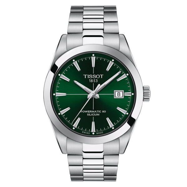 TISSOT Gentleman 天梭紳士系列 80小時矽游絲機械手錶 綠 40mm T1274071109101