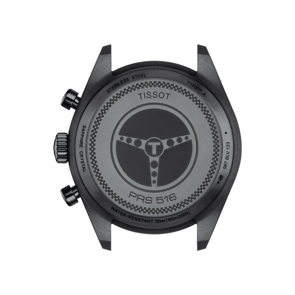 TISSOT 天梭 PRS516 三眼黑色PVD石英計時腕錶 45mm T1316173605200