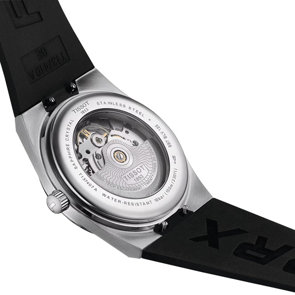 TISSOT 天梭 PRX 系列80小時自動款機械腕錶藍面膠帶款 40mm T1374071704100