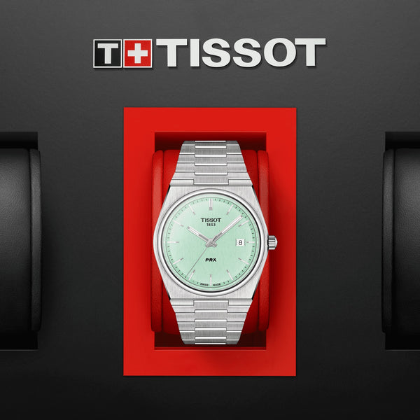 TISSOT 天梭 PRX系列石英腕錶 40mm 薄荷面 T1374101109101