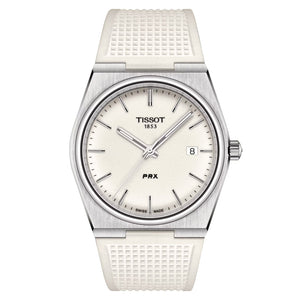 TISSOT 天梭 PRX 系列復古時尚石英腕錶白面膠帶款 40mm T1374101701100