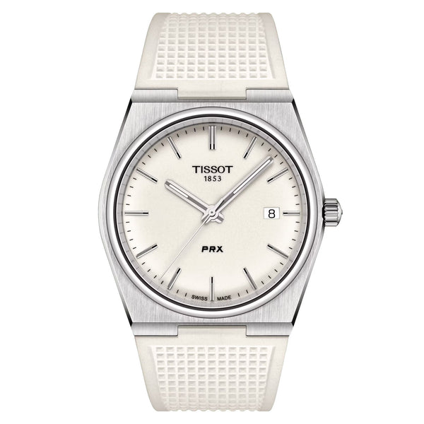 TISSOT 天梭 PRX 石英腕錶白面膠帶款 40mm T1374101701100