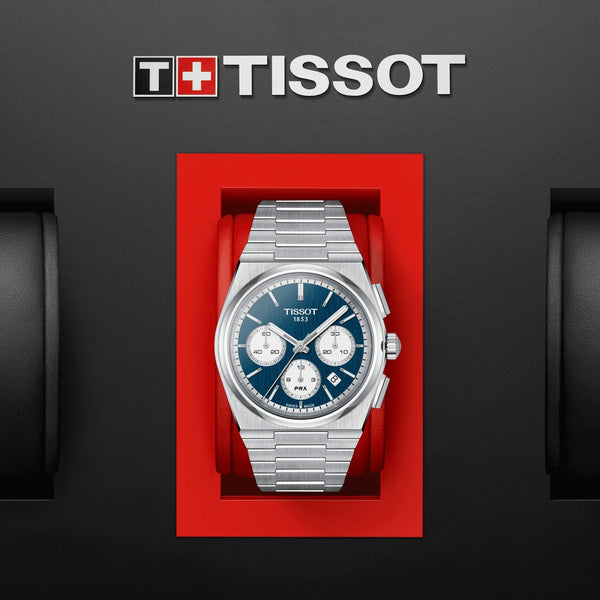TISSOT 天梭 PRX 藍面熊貓三眼機械計時碼錶 42mm T1374271104100