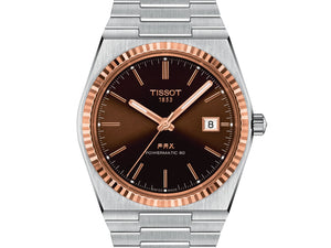 TISSOT 天梭 PRX Powermatic 80 機械腕錶 18k玫瑰金錶圈 T9314074129100 - 新萬國鐘錶