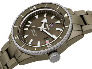 RADO 雷達錶 Captain Cook 庫克船長300米高科技啞光橄欖綠陶瓷潛水腕錶 43mm R32130312
