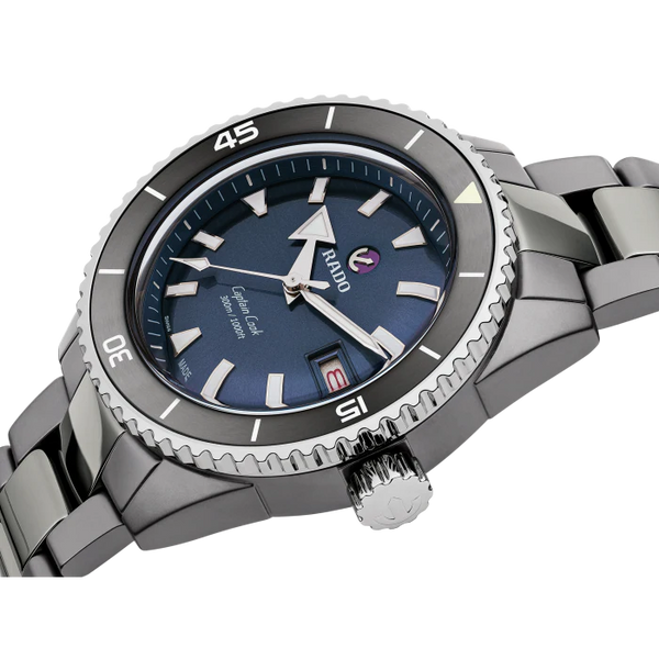 RADO 雷達錶 Captain Cook 庫克船長300米高科技陶瓷潛水腕錶 43mm R32144202