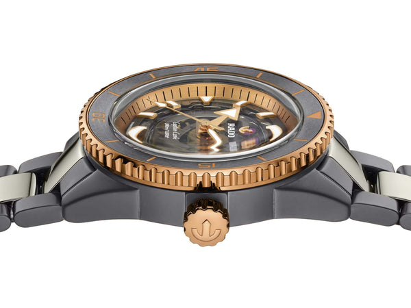 RADO 雷達錶 Captain Cook 庫克船長高科技陶瓷鏤空潛水腕錶 43mm R32148162
