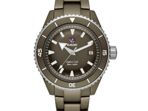 RADO 雷達錶 Captain Cook 庫克船長300米高科技啞光橄欖綠陶瓷潛水腕錶 43mm R32130312 - 新萬國鐘錶