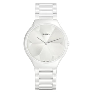 RADO True Thinline 雷達真薄系列世界花園特別版白陶瓷石英錶 39mm R27007032