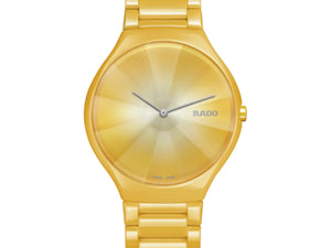 RADO True Thinline 雷達真薄系列世界花園特別版黃陶瓷石英錶 39mm R27122252 - 新萬國鐘錶