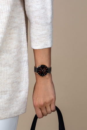 RADO 雷達錶 Centrix 晶萃系列鑲鑽PVD玫瑰金機械腕錶 39.5 mm R30017732