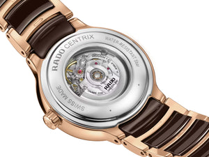 RADO 雷達錶 Centrix 晶萃系列鑲鑽PVD玫瑰金機械腕錶 30.5 mm R30019732