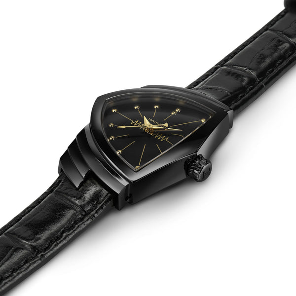 Hamilton Ventura 漢米爾頓探險系列黑金配色石英腕錶 H24201730