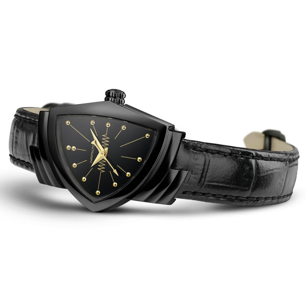 Hamilton Ventura 漢米爾頓探險系列黑金配色石英腕錶 H24201730