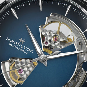 HAMILTON 漢米爾頓 JAZZMASTER 爵士系列 OPEN HEART 80小時自動腕錶漸層藍 40mm H32675140 - 新萬國鐘錶