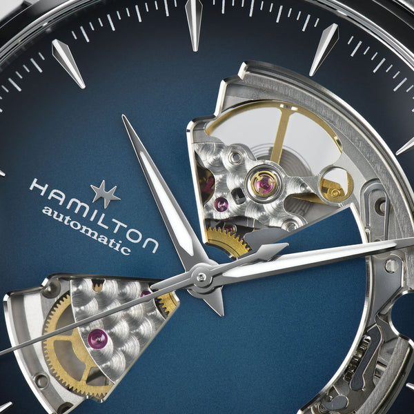 HAMILTON 漢米爾頓 JAZZMASTER 爵士系列 OPEN HEART 80小時自動腕錶漸層藍 40mm H32675140