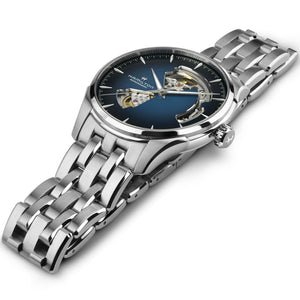 HAMILTON 漢米爾頓 JAZZMASTER 爵士系列 OPEN HEART 80小時自動腕錶漸層藍 40mm H32675140 - 新萬國鐘錶